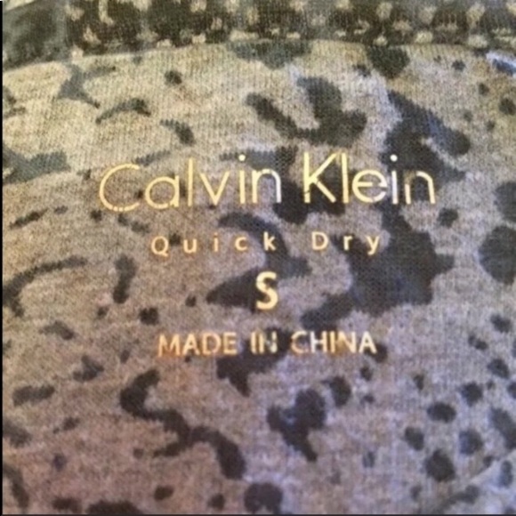 Calvin Klein rare reptile quick dry STUD striped stretch snake Pattern top S - Picture 7 of 8